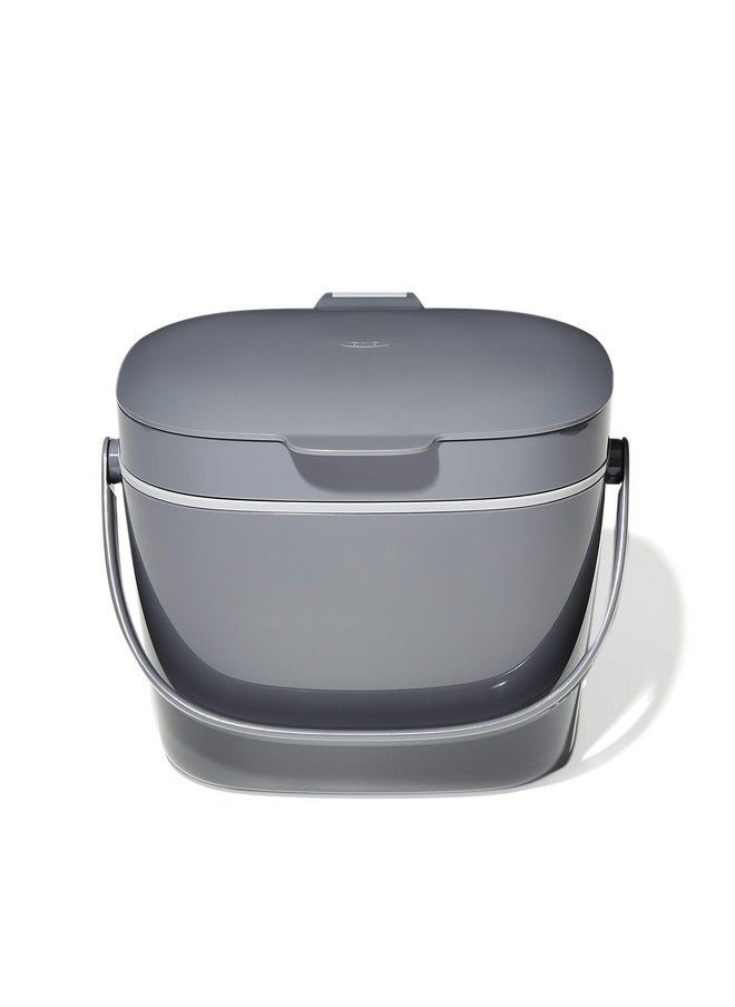 OXO OXO Good Grips EASY-CLEAN COMPOST BIN - CHARCOAL - 1.75 GAL/6.62 L, Plastic, 8.3"L x 10.15"W x 12"H  - Image 1