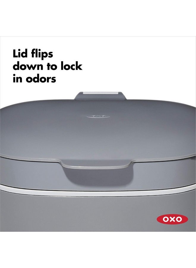 OXO OXO Good Grips EASY-CLEAN COMPOST BIN - CHARCOAL - 1.75 GAL/6.62 L, Plastic, 8.3"L x 10.15"W x 12"H  - Image 5