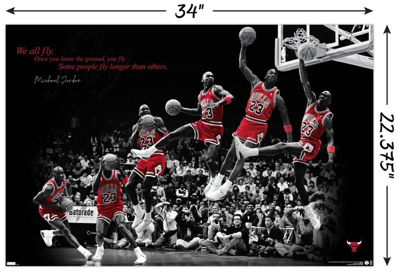 Trends International Michael Jordan - Fly Wall Poster, 22.375" x 34", Unframed Version - Image 3