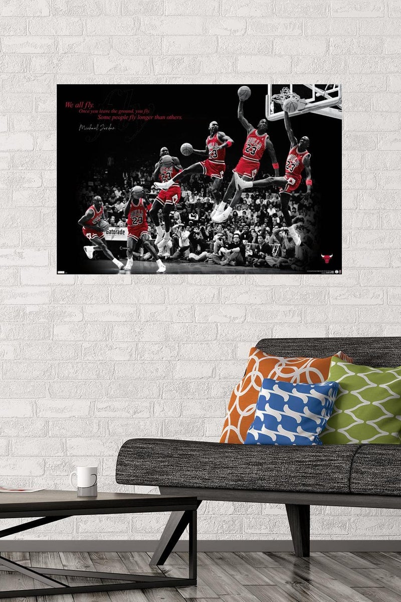 Trends International Michael Jordan - Fly Wall Poster, 22.375" x 34", Unframed Version - Image 2