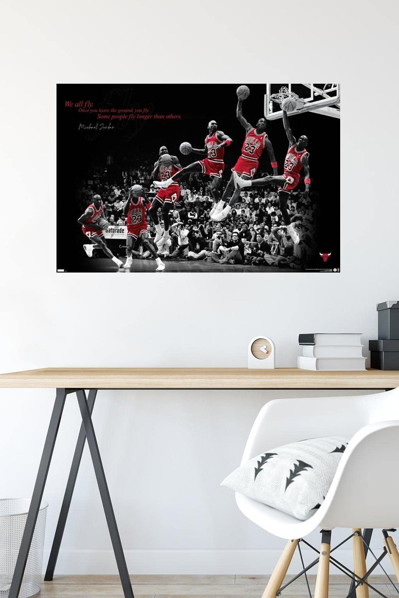 Trends International Michael Jordan - Fly Wall Poster, 22.375" x 34", Unframed Version - Image 4