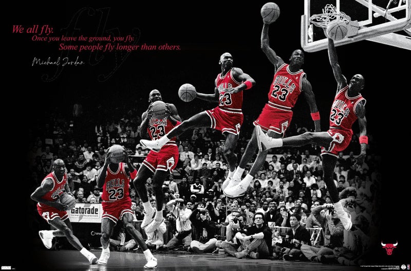Trends International Michael Jordan - Fly Wall Poster, 22.375" x 34", Unframed Version - Image 1