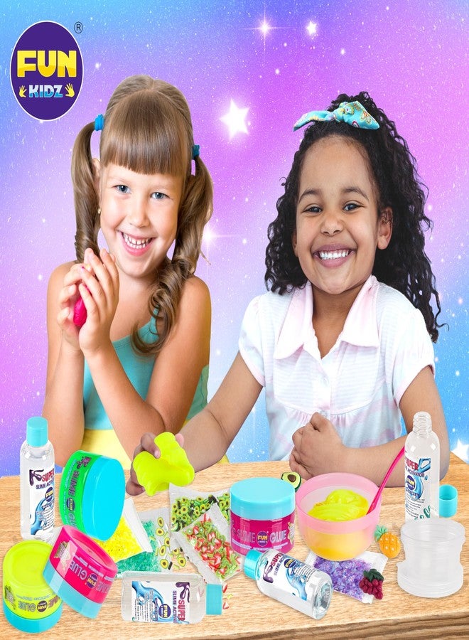 FUN KIDZ 1:1 Scented Fruit Glue Slime Kit for Kids, FunKidz Neon Slime Making Kit for Girls Ages 6-12 Activities Craft Gifts Includes Color Glue and Super Clear Slime Activator to Make Slime Toys - Image 2