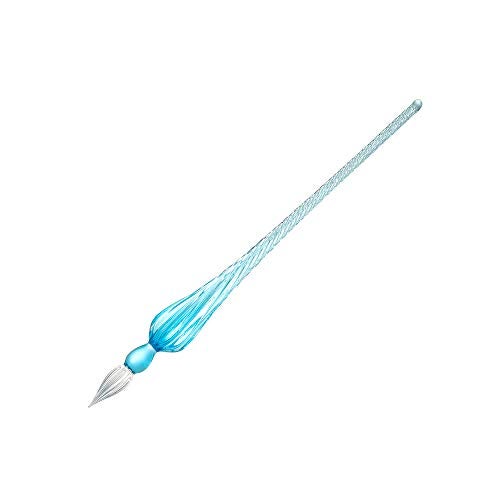 molshine Handmade Glass Dip Pen Crystal Calligraphy Pen Signature Dipped Pen for Artist Women Men Teens,Writing Drawing Decoration Gifts (Lake Blue) - Image 1