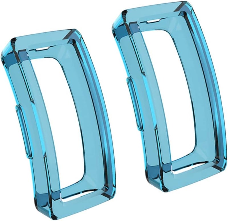 Waterproof TPU Protective Case for Inspire HR Anti-Scratch Hollow Cover for Watch Sky-Blue 2-Piece Set - Image 1