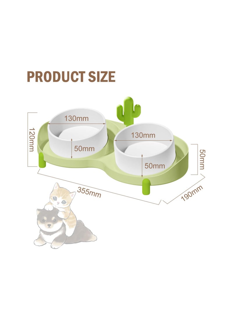 Cat Bowls Elevated, Detachable Dog Bowls with Stand, 15° Tilted Raised Ceramic Cat Food Bowl, Anti Vomiting Bowl Feeder for Cats And Pets, Cleaned In the Dishwasher or Microwave