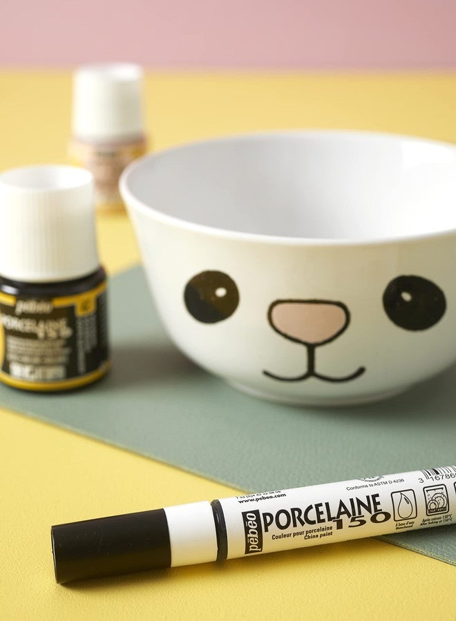 Pebeo Porcelaine 150, China Paint Fine Tip Marker - Anthracite Black (021009) - Image 2