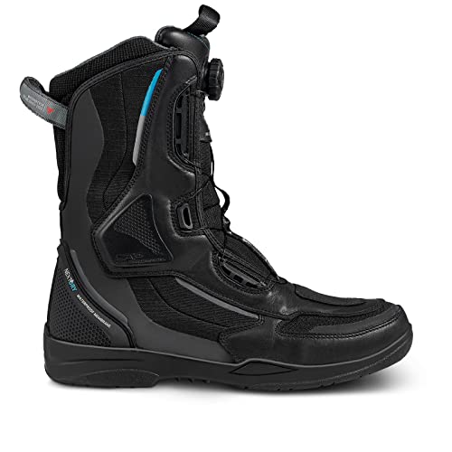 SHIMA STRATO WP, Waterproof Motorcycle Boots for Men - Vented, Reinforced Lightweight Long Biker Riding Boots with ATOP Fast-Closure System, Ankle Protection, Non-slip Sole (Black, 10) - Image 2