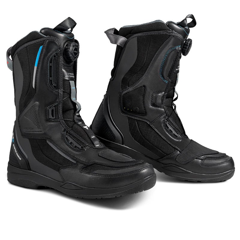 SHIMA STRATO WP, Waterproof Motorcycle Boots for Men - Vented, Reinforced Lightweight Long Biker Riding Boots with ATOP Fast-Closure System, Ankle Protection, Non-slip Sole (Black, 10) - Image 5