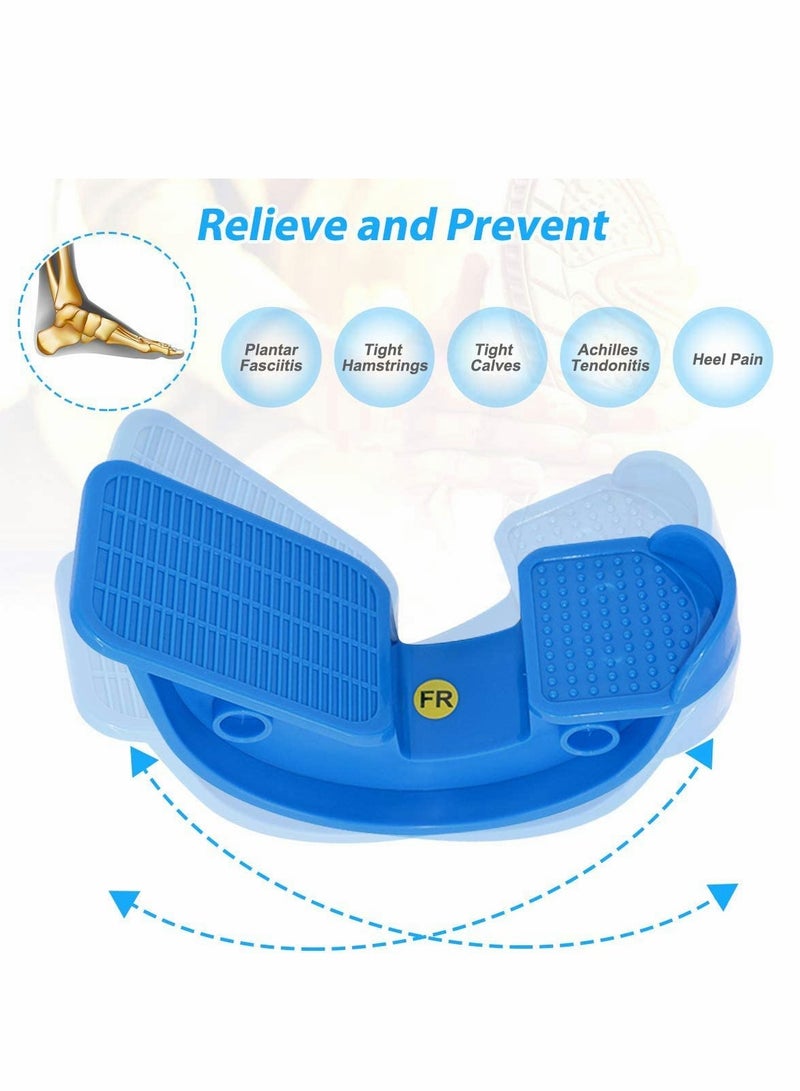 Nariele Foot Rocker Calf Stretcher for Achilles Tendinitis Heel Feet Shin Splint Plantar Fasciitis Pain Relief Stretches Strained Leg Muscle Ankle Wedge Stretch Improves Flexibility Blue - Image 3