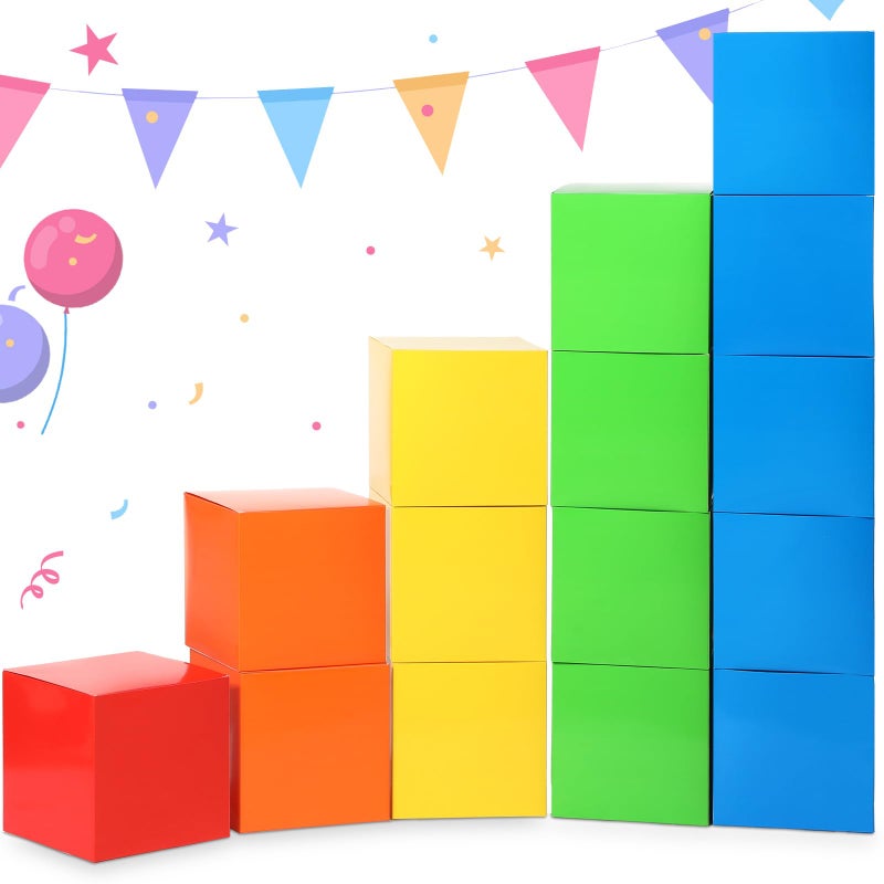 MotiMind 15 Pcs Number Birthday Party Decoration Blocks Themed Birthday Party Background Prop Boxes for School Classroom Decor - Image 1
