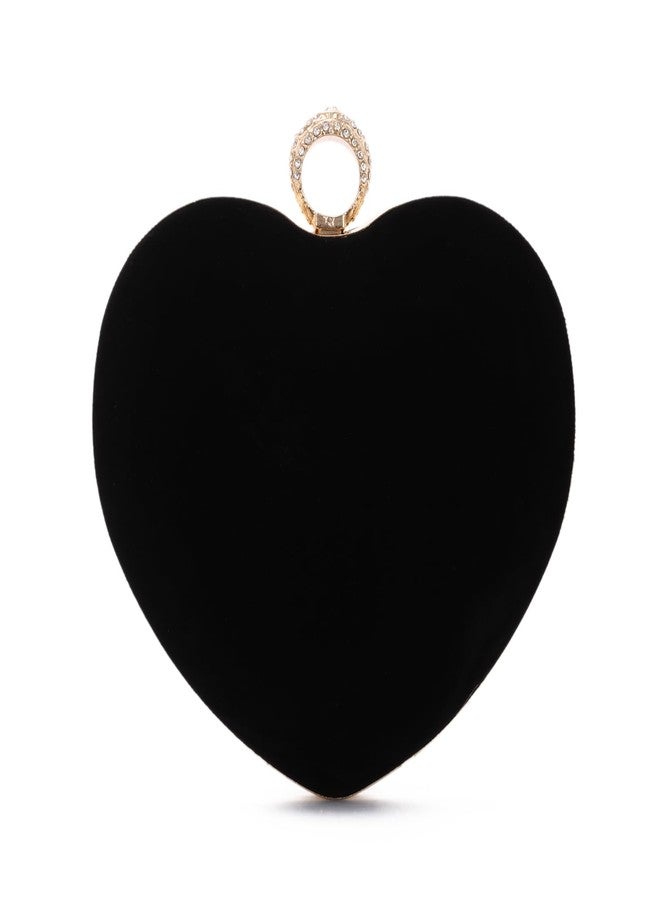 Oweisong Novelty Heart Clutch Purse for Women Formal Velvet Evening Handbag Small Cute Heart Shaped Bag for Wedding Bride - Image 1