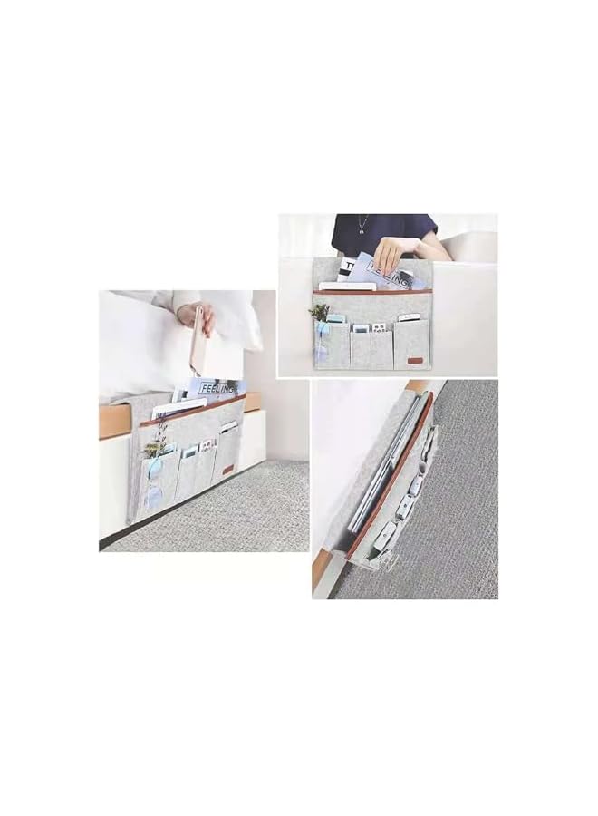 The Bros Sofa Armrest Organizer, Sofa Chair Armrest Organizer with 5 Pockets, Hanging Sofa Caddy Storage Bag with Long Flap, Non-slip Remote Control Holder for Tablet, Phone, Magazine, Glasses, Coffee - Image 5