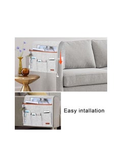 The Bros Sofa Armrest Organizer, Sofa Chair Armrest Organizer with 5 Pockets, Hanging Sofa Caddy Storage Bag with Long Flap, Non-slip Remote Control Holder for Tablet, Phone, Magazine, Glasses, Coffee  - Image 3