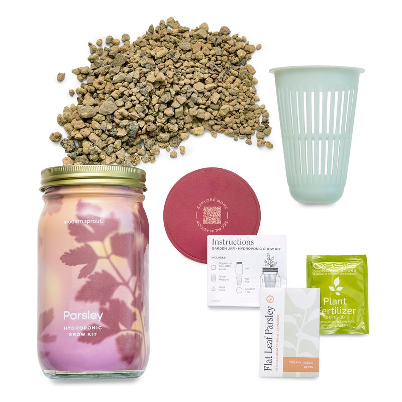 Modern Sprout Modern Sprout New & Improved Mason Jar Grow Set, Indoor Herb Garden, Seed Starter Set, Organic Seeds, Hydroponic Growing (Parsley)  - Image 2