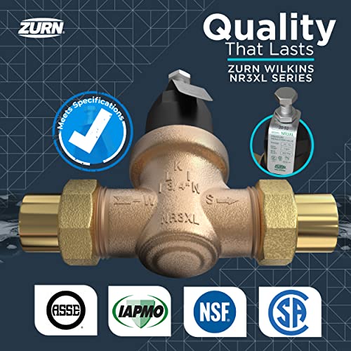 Zurn Wilkins 114-NR3XLDUC 1-1/4" NR3XL Pressure Reducing Valve with Double Union FNPT Copper Sweat Connection - Image 5