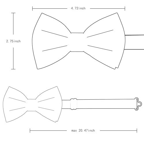 Branduce Red Bow Tie for Men Pre-tied Adjustable Silk Blend Bowties for Wedding Party (BB05-01) - Image 4