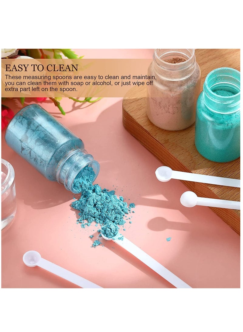 KASTWAVE Mini Scoops Measuring Spoons Mini Shovel Scoop Spice Scoop Tiny Measuring Spoon Micro Powder Scoop for Cosmetics Medicines Spices Powder Measurement Tools Supplies (White,100 Pieces) - Image 5