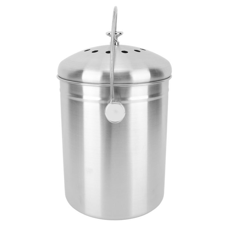 Countertop Compost Bin: Stainless Steel Construction, Odor Control Charcoal Filter, Easy Clean Design - Stylish Sleek Form Food Waste Bin for Home Kitchen Countertop - Image 4
