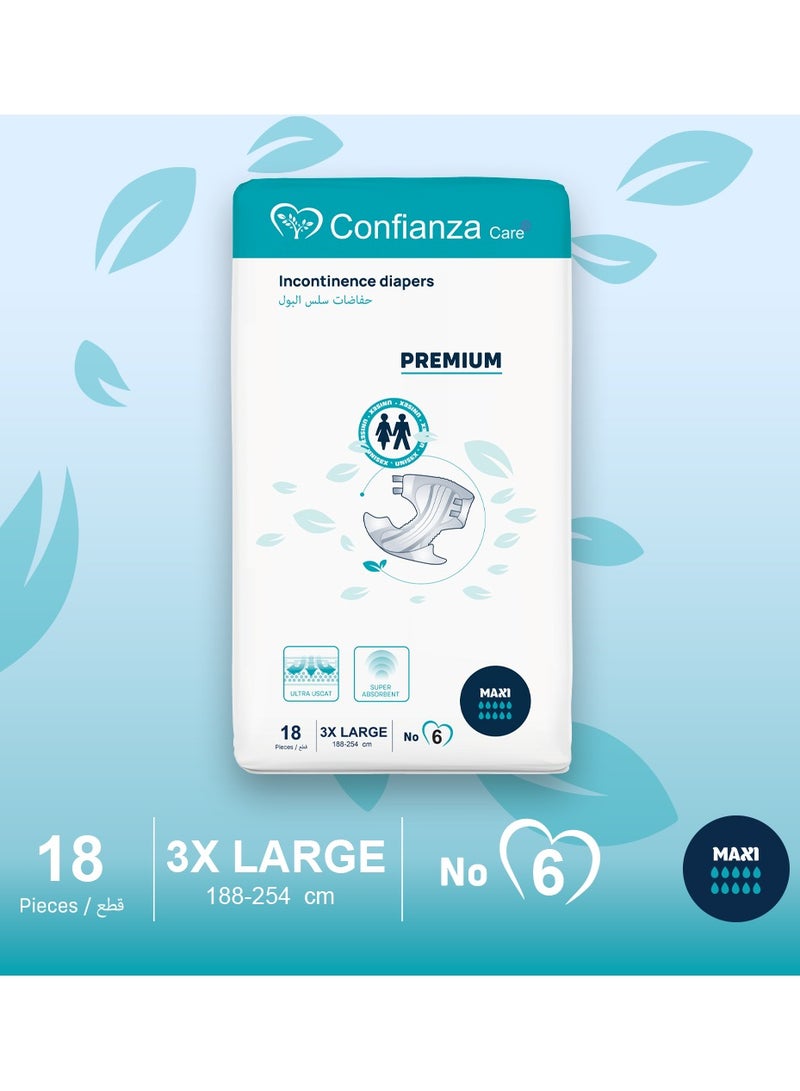 Confianza Premium Adult Diaper - 18 Pieces Size: 3XL  - Image 2