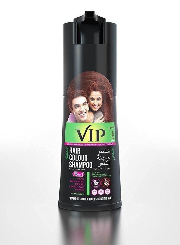 في آي بي شامبو ملون للشعر الطبيعي VIP أصلي بني