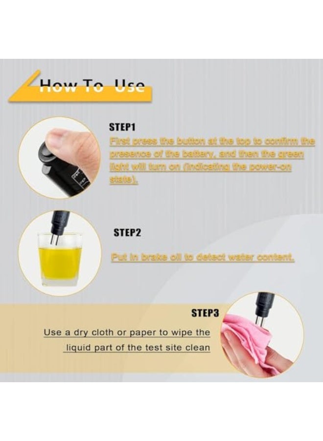 Joyzzz Brake Fluid Test Pen, Auto Brake Diagnostic Testing Tool, Brake Fluid Tester with 5 Led Indicators, Car Brake Fluid Inspection Tool Replacement Test Pen, Test Dot3 Dot4 Dot5.1 Brake Fluid - Image 5