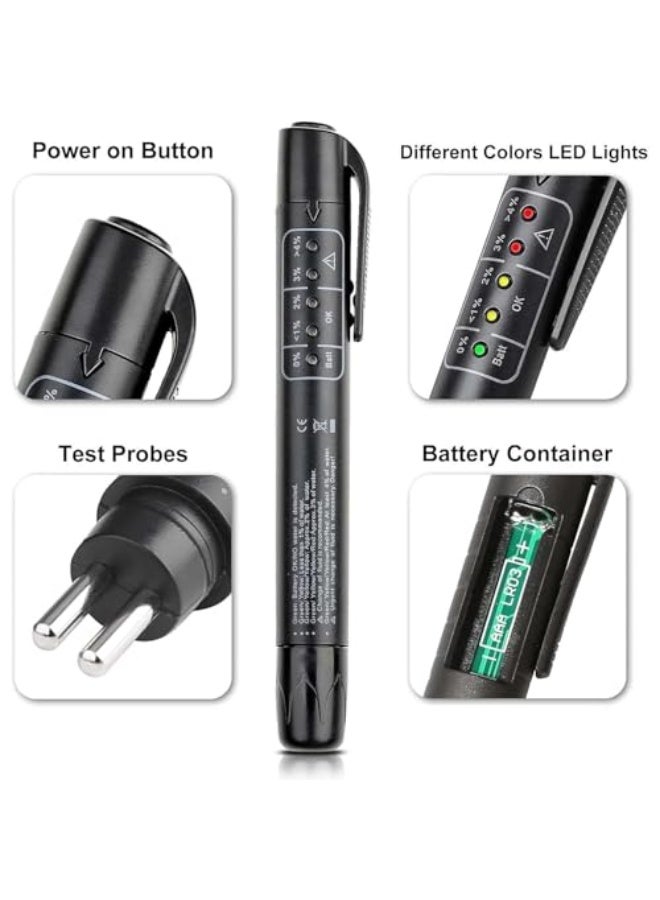 Joyzzz Brake Fluid Test Pen, Auto Brake Diagnostic Testing Tool, Brake Fluid Tester with 5 Led Indicators, Car Brake Fluid Inspection Tool Replacement Test Pen, Test Dot3 Dot4 Dot5.1 Brake Fluid - Image 2