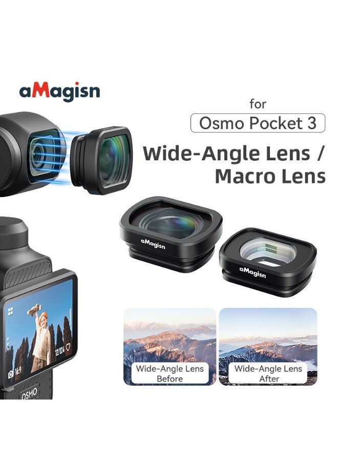 aMagisn عدسة ماكرو مغناطيسية لـ DJI Pocket 3 – فلتر مقرب من سبائك الألمنيوم، زجاج بصري عالي الدقة، لتصوير الزهور والطعام والمجوهرات عن قرب - Image 3