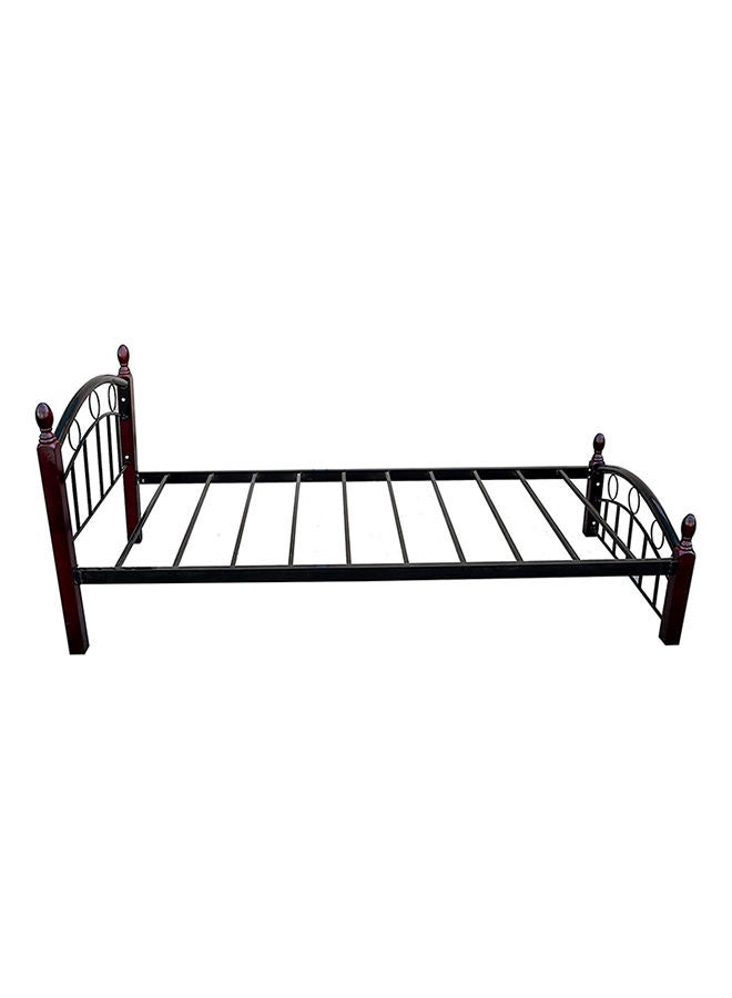 KARNAK Wood And Steel Bed And Wooden Legs With Medicated Mattress Brown- Single Size 90x190 cm - Image 2