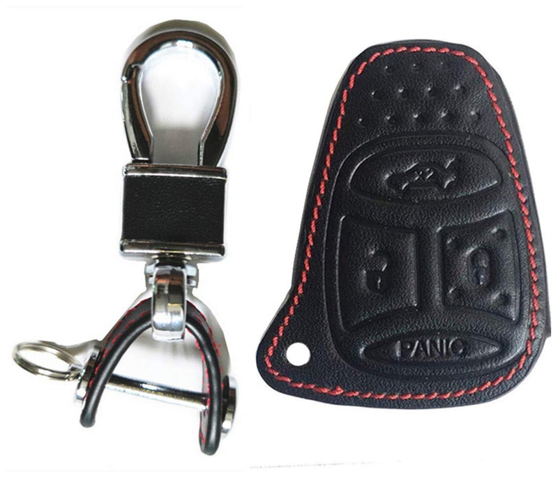 KAWIHEN Leather Key Fob Cover Fit for Chrysler 200 300 Aspen Pacifica PT Cruiser Sebring Dodge Avenger Charger Durango Magnum Jeep GC Commander Grand Cherokee Liberty OHT692713AA - Image 1