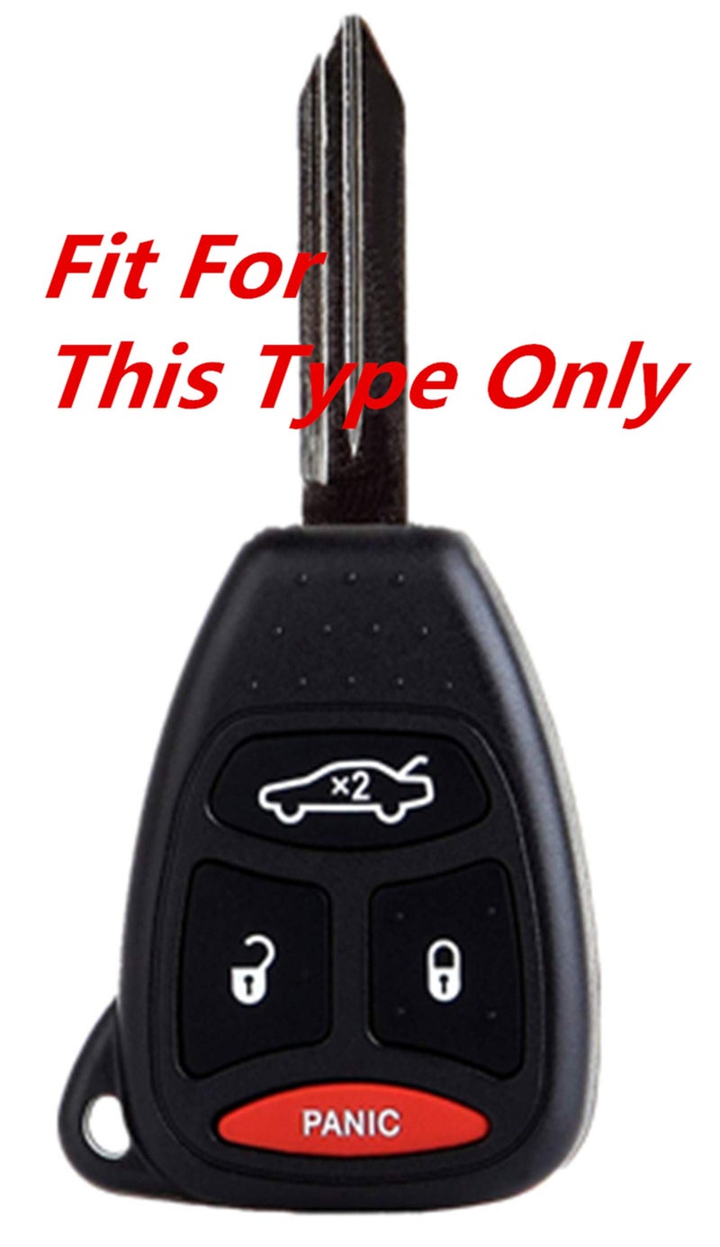 KAWIHEN Leather Key Fob Cover Fit for Chrysler 200 300 Aspen Pacifica PT Cruiser Sebring Dodge Avenger Charger Durango Magnum Jeep GC Commander Grand Cherokee Liberty OHT692713AA - Image 3