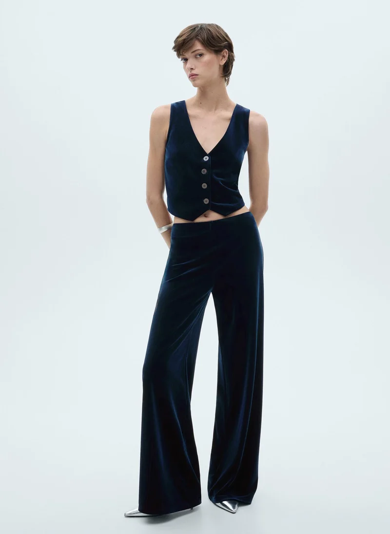 مانجو Cropped Velvet Waistcoat