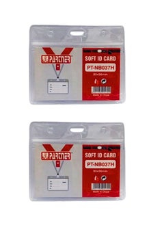 PARTNER ID Card Holders Waterproof Clear Plastic Perfect for Credit Cards, ID Swipe Cards, Key Cards, and Driver's License PVC Material (Pack of 2)  - Image 1