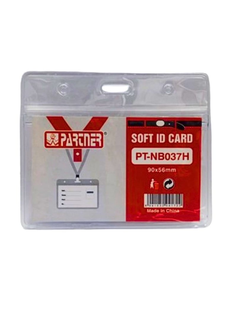 PARTNER ID Card Holders Waterproof Clear Plastic Perfect for Credit Cards, ID Swipe Cards, Key Cards, and Driver's License PVC Material (Pack of 2)  - Image 2