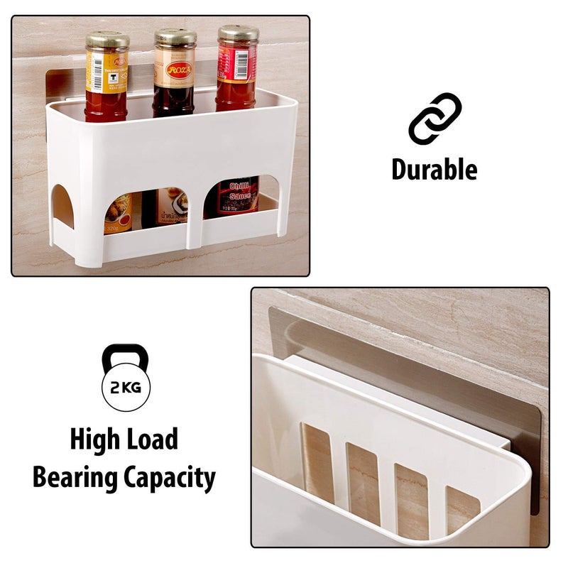 BLEQYS® Magic Sticker Series Self Adhesive Kitchen Bathroom Shelf Shower Caddy - Image 5