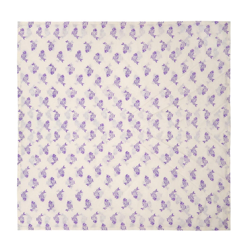 KolorFish Infant New Born Baby Swaddle Wrap Blanket (38 X 38 inches), 100% Soft Cotton, Block Printed (Made in India) Set of 2 pcs - Cotton Gift Bag Included (Fish Print) - Image 5