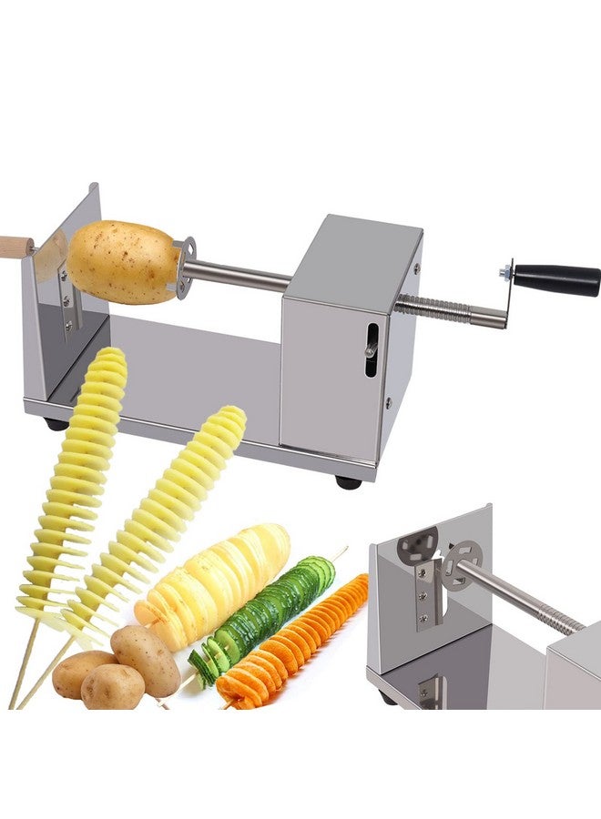 Hoqqf Twisted Potato slicer, Cortador de Papas en Espiral Tornado Curly Fry Cutter with Stainless Steel skewers, Manual Spiral French Fries Cucumbers Carrots DIY BBQ Slicer with Reusable Stick - Image 1