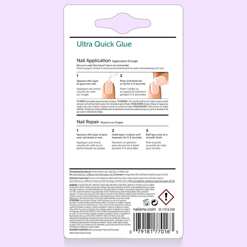 Nailene Ultra Quick Nail Glue - Fast Drying Adhesive for Artificial and Natural Nails - Image 2