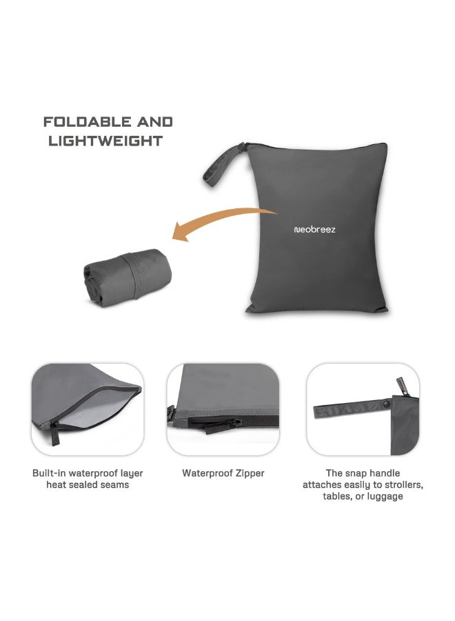 نيوبريز حقيبة نيو بريز مقاومة للماء للبلل والجاف قابلة لإعادة الاستخدام بسحاب قابلة للغسل في الغسالة لحفاضات الأطفال الصغار والسباحة والتخييم والسفر والجيم والتمارين الرياضية والشاطئ وحمام السباحة   سم، بوليستر - Image 5