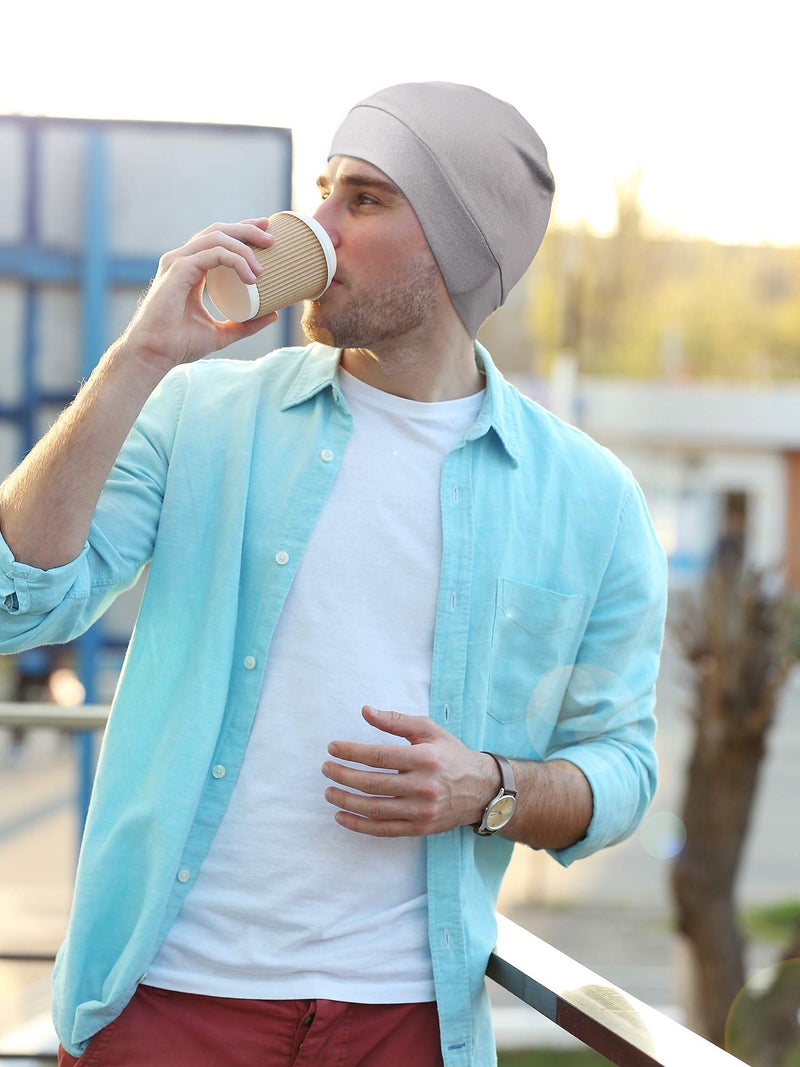 Syhood 6 Pieces Men Skull Caps Cotton Beanies Sleep Hats Multifunctional Helmet Liner Cap for Men and Women (Vintage Colors) - Image 5