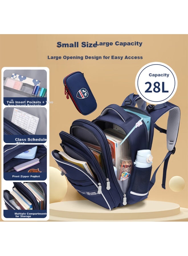 Ninth Castle Dijiuchengbao Elementary School Backpack For Boys, Large Capacity, Thickened, Weight-reducing, Spine-protecting, For Grades 1-3 Children's Backpack, Double Shoulder Bag - Image 2
