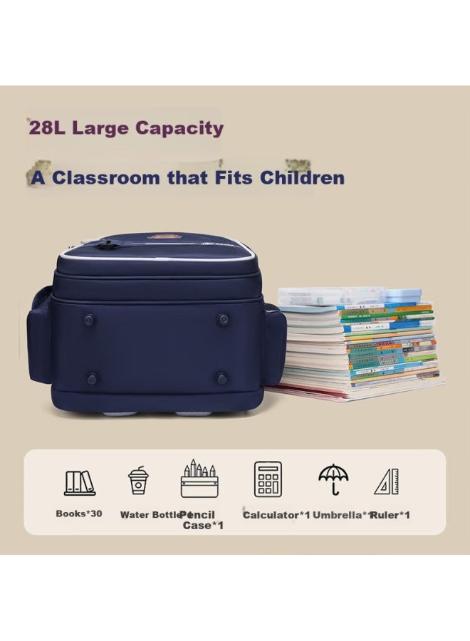 Ninth Castle Dijiuchengbao Elementary School Backpack For Boys, Large Capacity, Thickened, Weight-reducing, Spine-protecting, For Grades 1-3 Children's Backpack, Double Shoulder Bag - Image 3