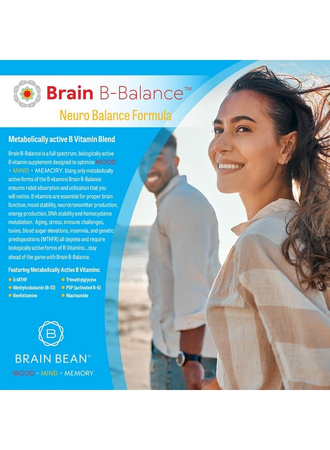 Brain-Bean Brain B Balance: Methylated Multivitamin - Methylated B Complex Neurobalance Formula - Methylfolate Supports Mood.Mind.Memory - 60 Vegan Capsules - Image 2