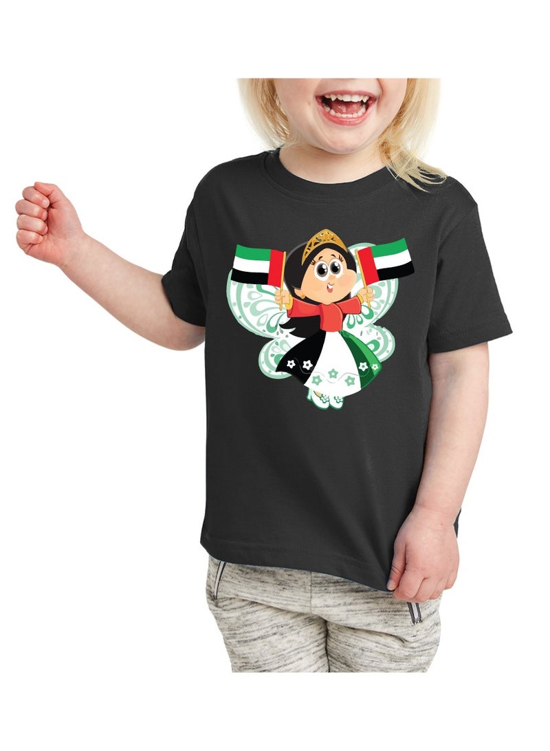 Kids UAE T-shirt for Girls - Cap - Flag and Badge Combo Pack of 4