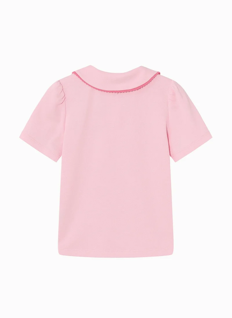 Balabala Kids Girl Lapel short-sleeved T-shirt