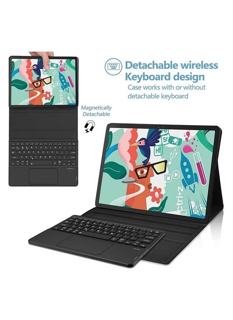 TIGER - TouchPad Keyboard Case for Xiaomi Mi Pad 5 & Mi Pad 5 Pro (11 Inch) – Wireless Bluetooth Keyboard with Built-in TouchPad | Magnetic Leather Stand Cover | Lightweight & Durable | Full Body Protection | Detachable Keyboard Case for Work & Travel – Black - Image 1