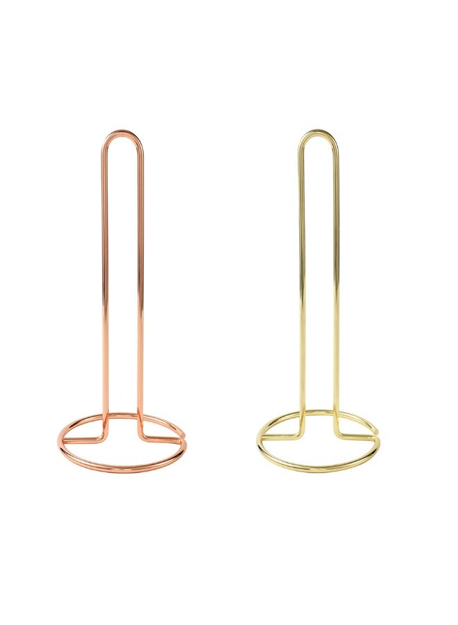 هومستر طقم مزدوج من حامل ورق التواليت الحديدي المطاوع - موزع ورق لفة معدني لمنضدة المطبخ وطاولة الطعام والحمام، منظّم مكتبي بسيط - Image 1