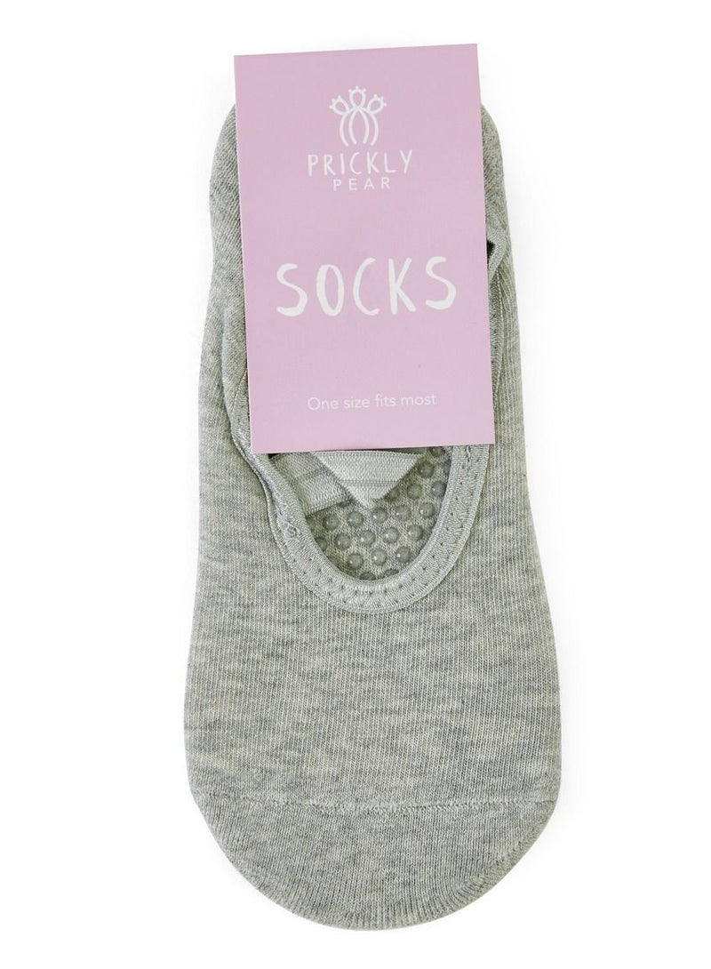 Prickly Pear Non-Slip Barre/Yoga/Pilates Socks Light Grey - Image 5