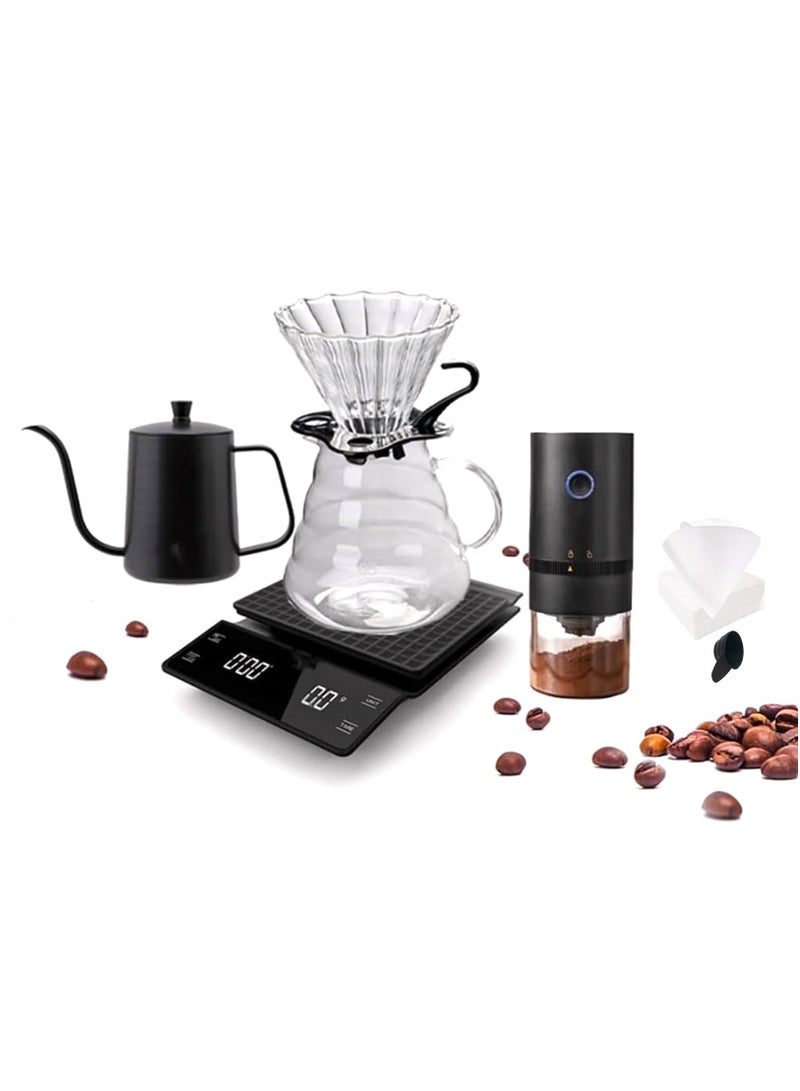 RANK 7-Pieces V60 Coffee Set Pour Over Drip Coffee Maker Set Specialized V60 Kit  - Image 1