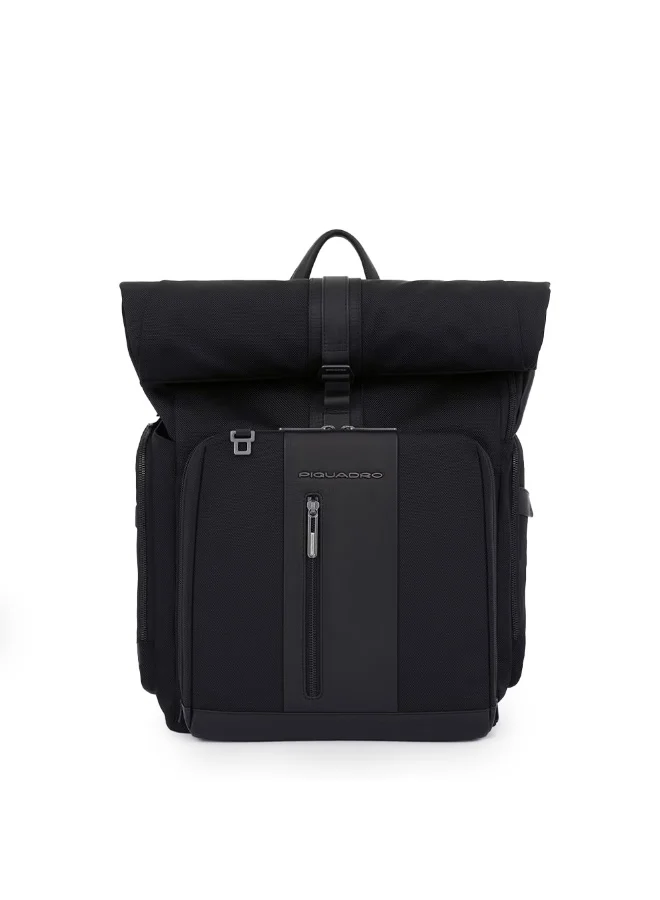 بيكوادرو حقيبة ظهر لابتوب رول أب موديولار Piquadro CA5938BR2BMMD مقاس 19 بوصة مع حجرة لابتوب 15.6 بوصة، حجرة للتابلت، ومنفذ USB